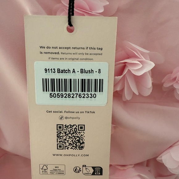 Oh Polly! Aveline Draped Floral-Appliqué Maxi Dress in Blush - Picture 8 of 12